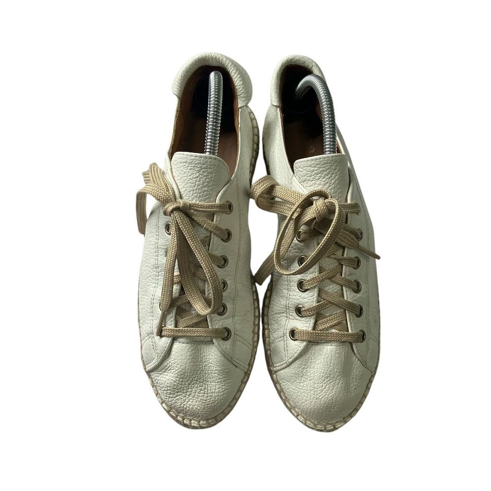 Maypol Espadrille Sneakers White Soft Leather Lace Up Casual Shoes‎ Anthropology - Picture 7 of 10